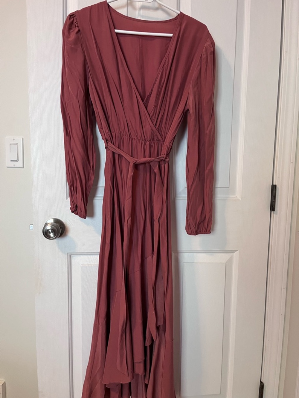 Women’s Wrap Maxi Dress in Dusty Rose